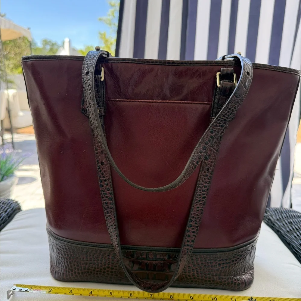 Brahmin Asher Tote Malbec Medium Embossed Croc Trim - Picture 4 of 16